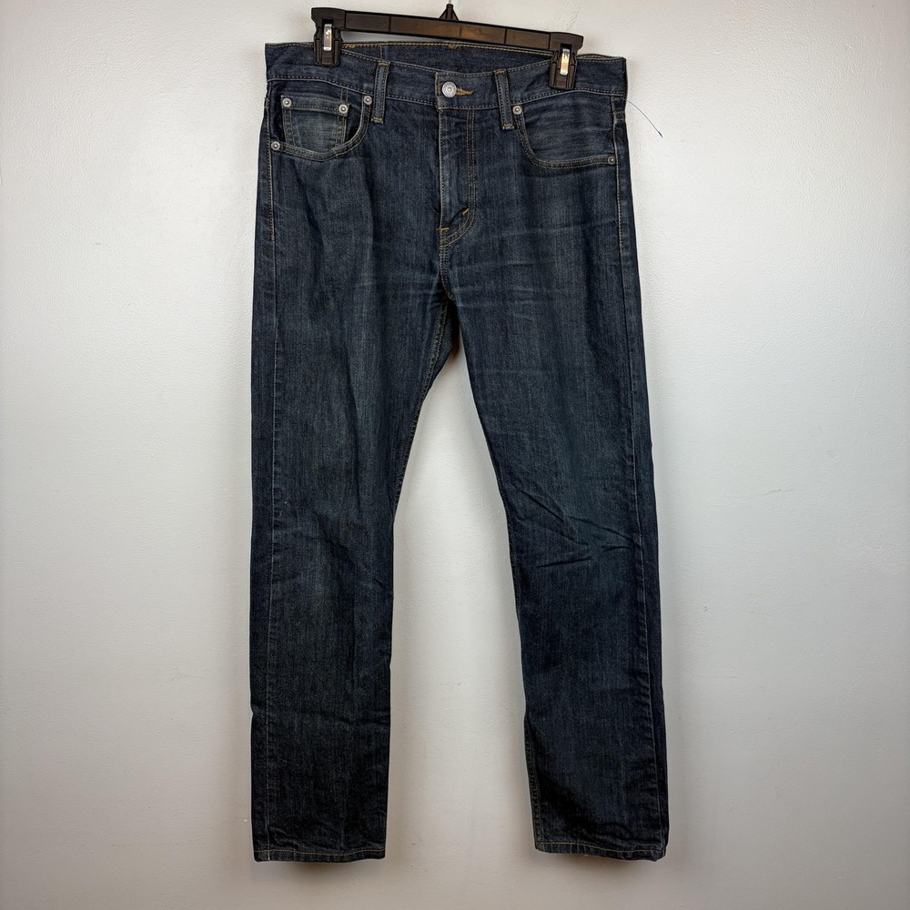Levis 502 Jeans Mens 30x32 Dark Wash Blue Tapered‎ Leg 100% Cotton Denim